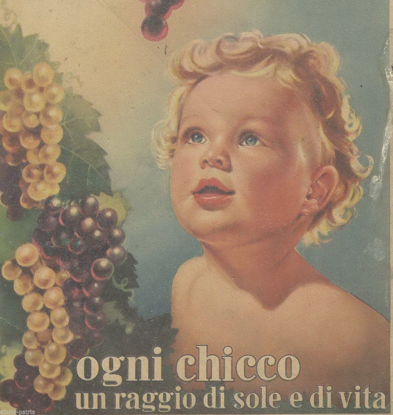 Stampa Pubblicitaria d'Epoca Ministero Dell'Agricoltura, Uva, Crea