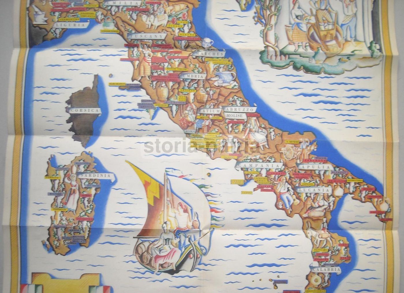 Mappa Vini Italiani ENIT 1935 Zimelli Depliant Propaganda Enologia
