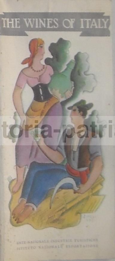 Mappa Vini Italiani ENIT 1935 Zimelli Depliant Propaganda Enologia