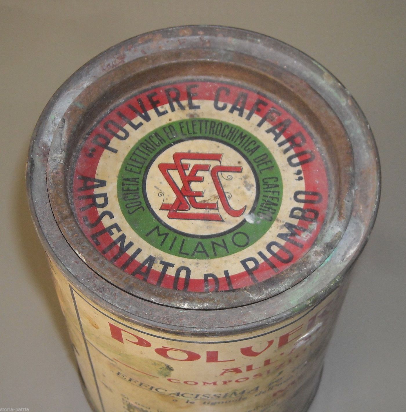 Barattolo Latta Polvere Caffaro Antiparassitario Viticolo Anni '30