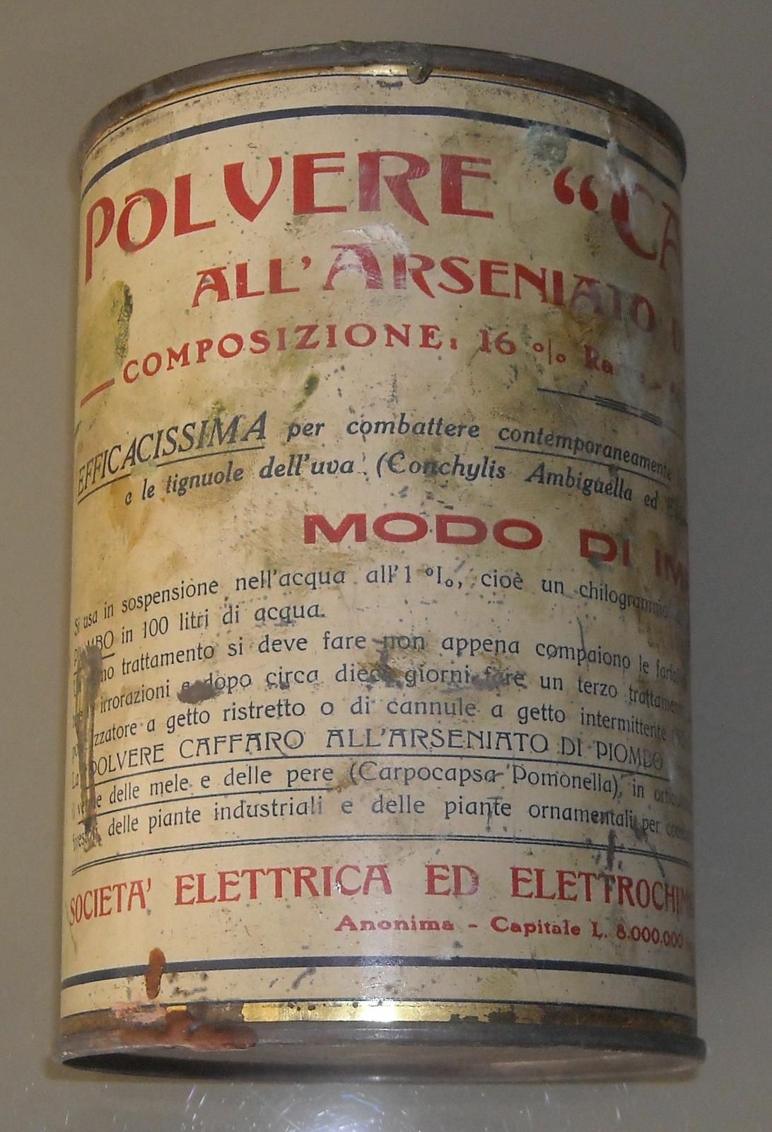 Barattolo Latta Polvere Caffaro Antiparassitario Viticolo Anni '30