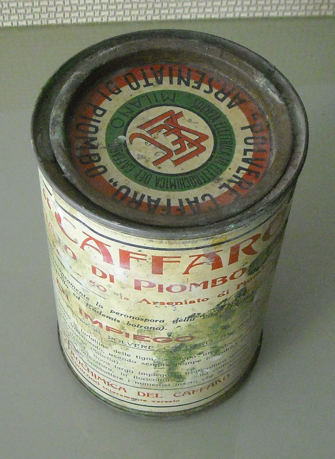 Barattolo Latta Polvere Caffaro Antiparassitario Viticolo Anni '30