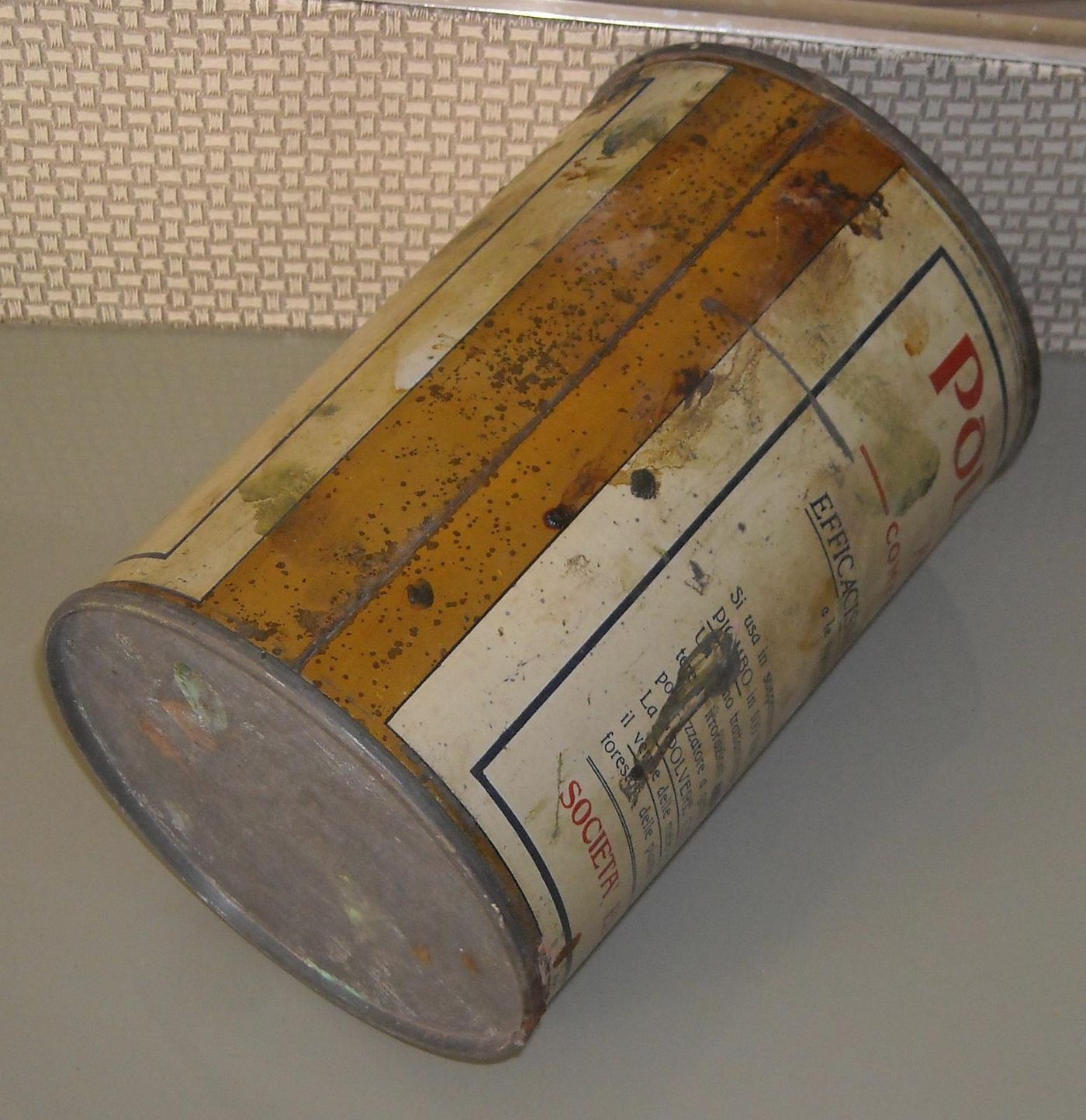 Barattolo Latta Polvere Caffaro Antiparassitario Viticolo Anni '30