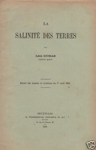 La Salinità Delle Terre Di Leon Dumas, Bruxelles 1909