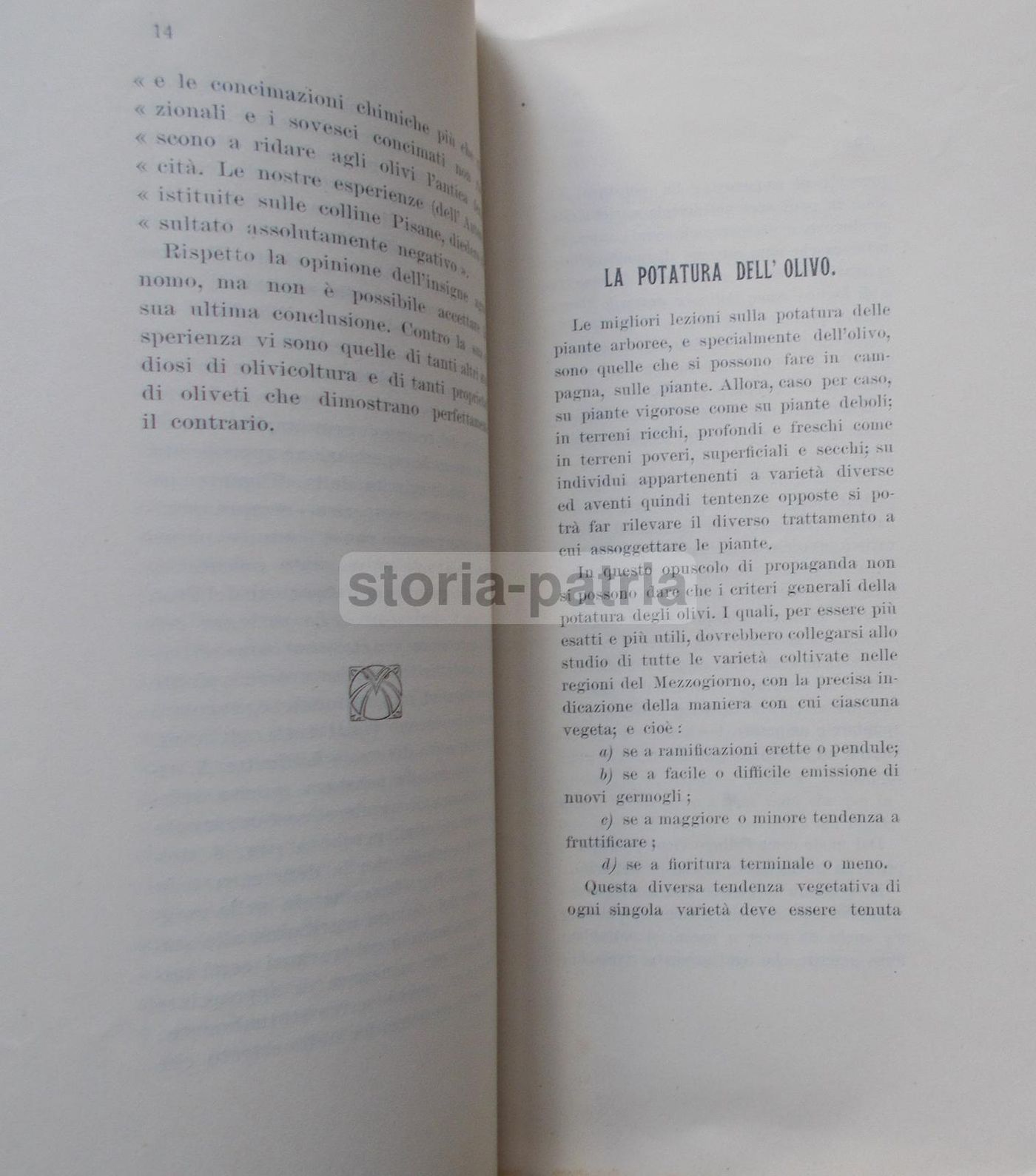Gaetano Briganti, Due Pratiche Colturali Che Hanno Sensibile Influenza Sulla Produttività Degli Olivi (1912)