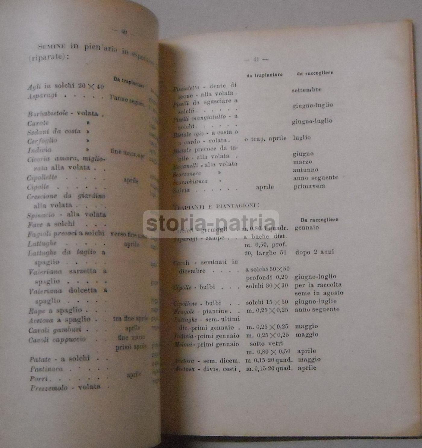 Calendario Dell'Ortolano Vagliasindi 1944 Ottavi Agricoltura