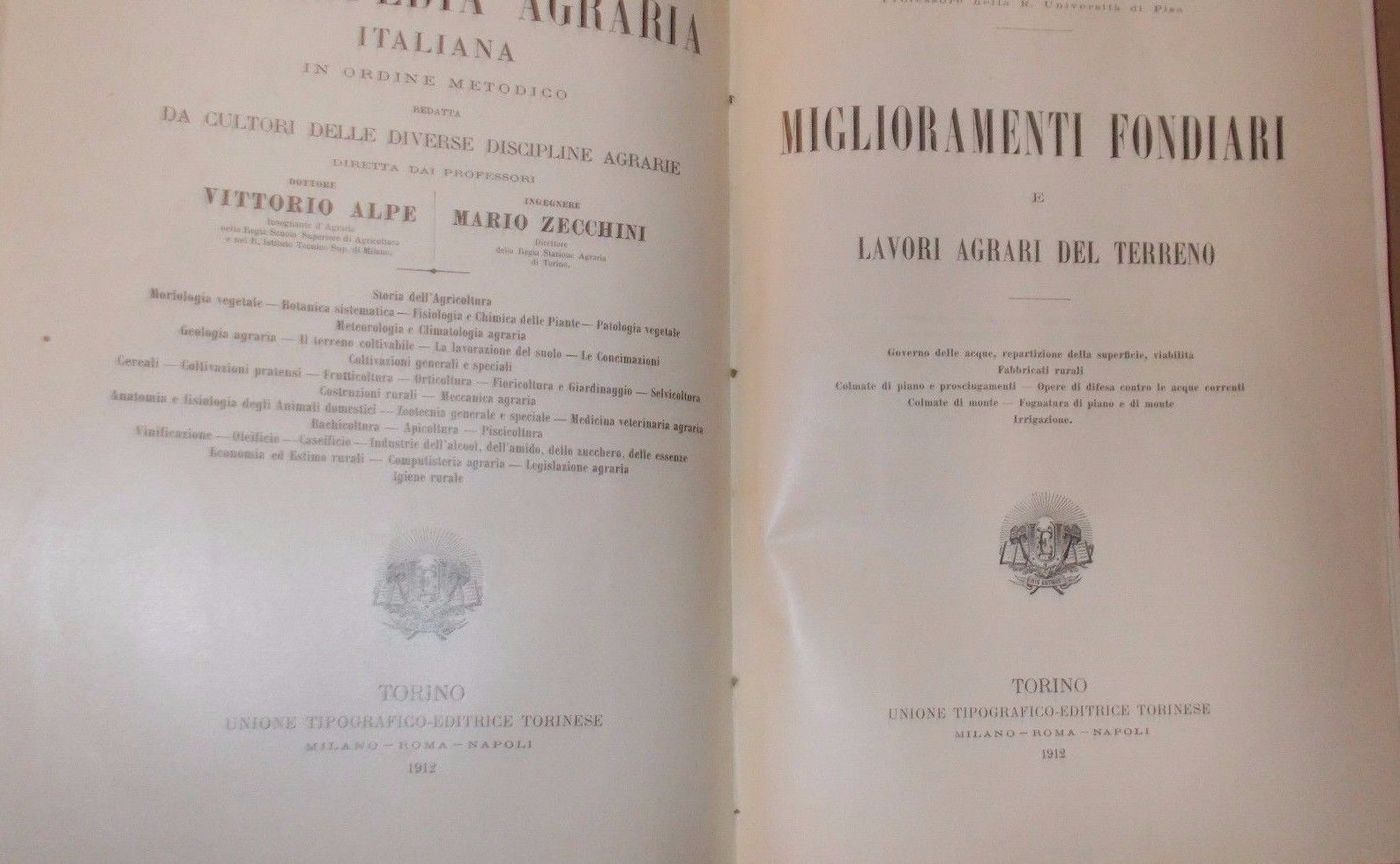 Miglioramenti Fondiari E Lavori Agrari   Vittorio Niccoli (1912)