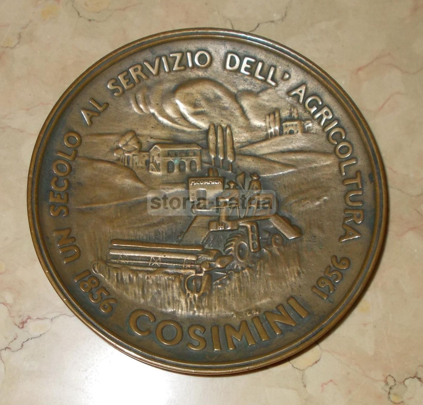 Placca Pubblicitaria Cosimini McCormick Agricoltura 1856 1956