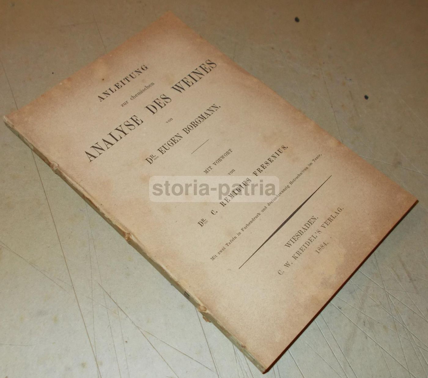 Analisi Del Vino: Borgmann E Fresenius (1884)   Enologia E Chimica
