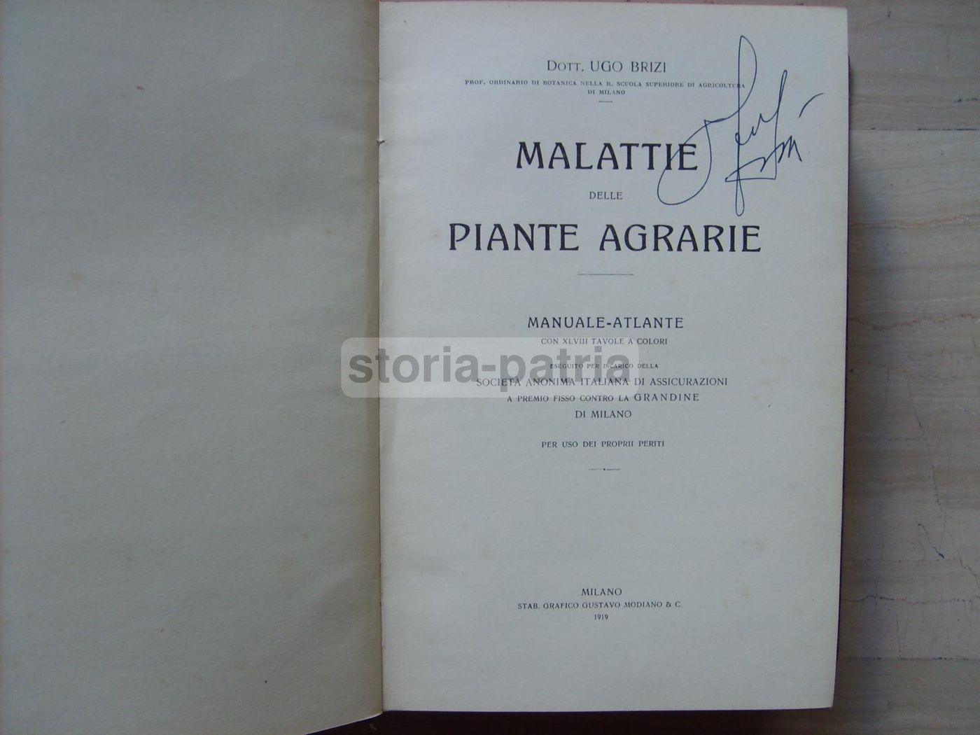 Malattie Delle Piante Agrarie. Manuale Atlante Con XLVIII Tavole A Colori. Ugo Brizi, 1919