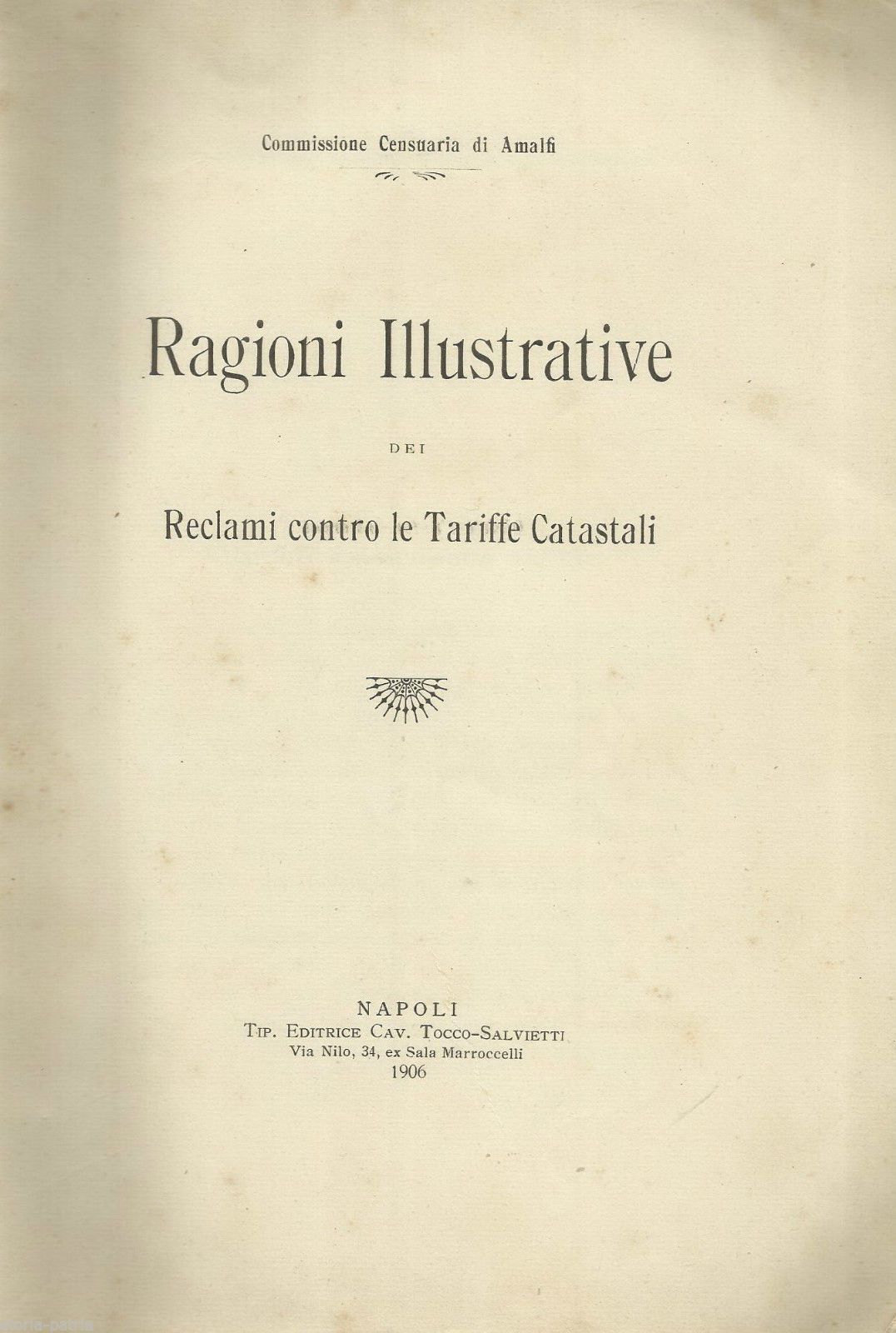 Reclami Tariffe Catastali Amalfi 1906: Agricoltura E Agrimensura