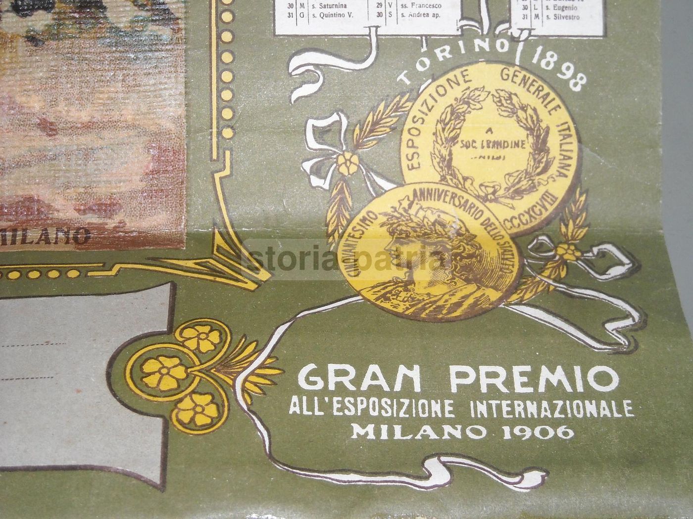 Manifesto Pubblicitario Società Anonima Assicurazioni Contro La Grandine, Milano 1907