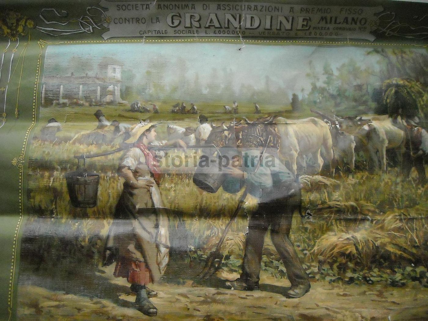 Manifesto Pubblicitario Società Anonima Assicurazioni Contro La Grandine, Milano 1907