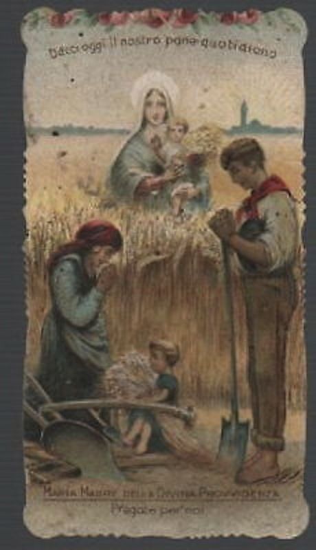 Santino Madonna Della Divina Provvidenza Con Spighe Di Grano, 1928, Ravenna