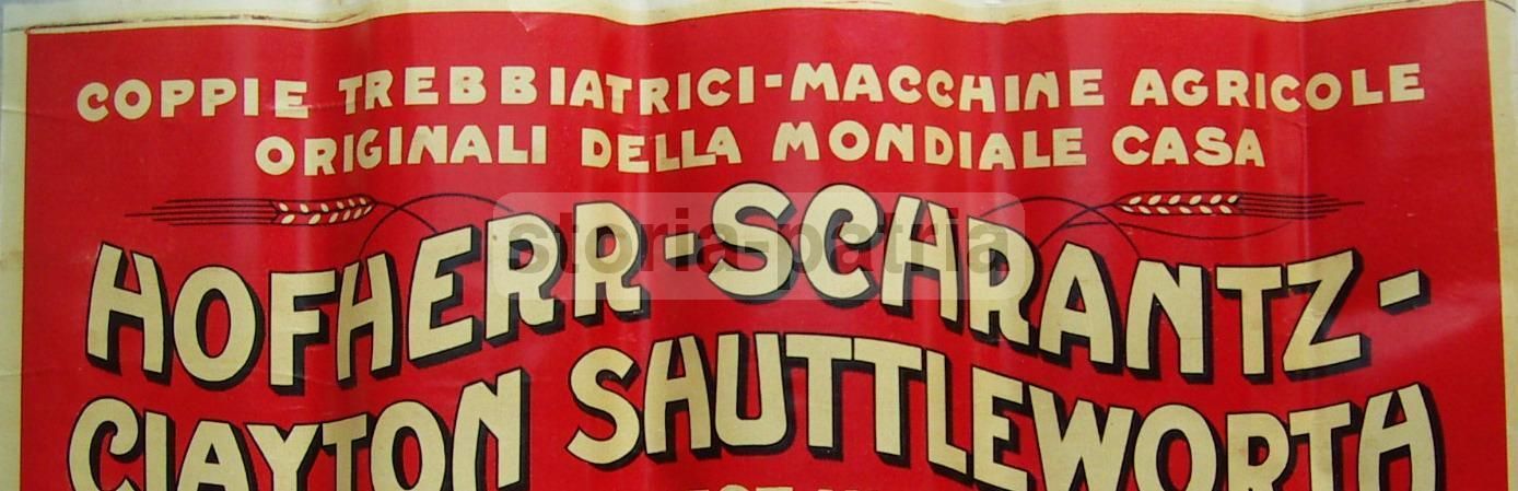 Manifesto Pubblicitario Trebbiatrici Hofherr Schrantz, Anni '20 '30