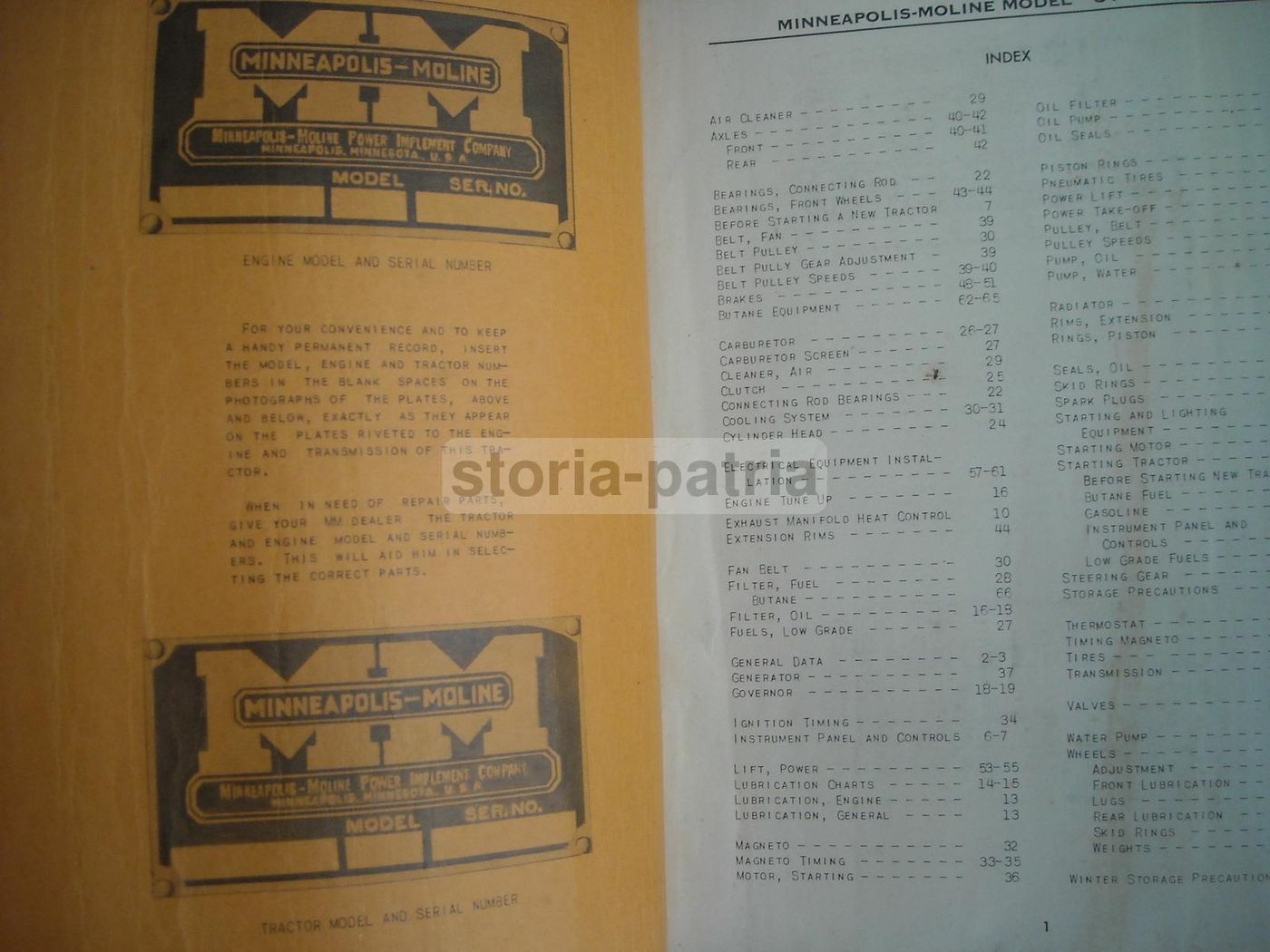Manuale Manutenzione Trattori Minneapolis Moline Anni 30 40