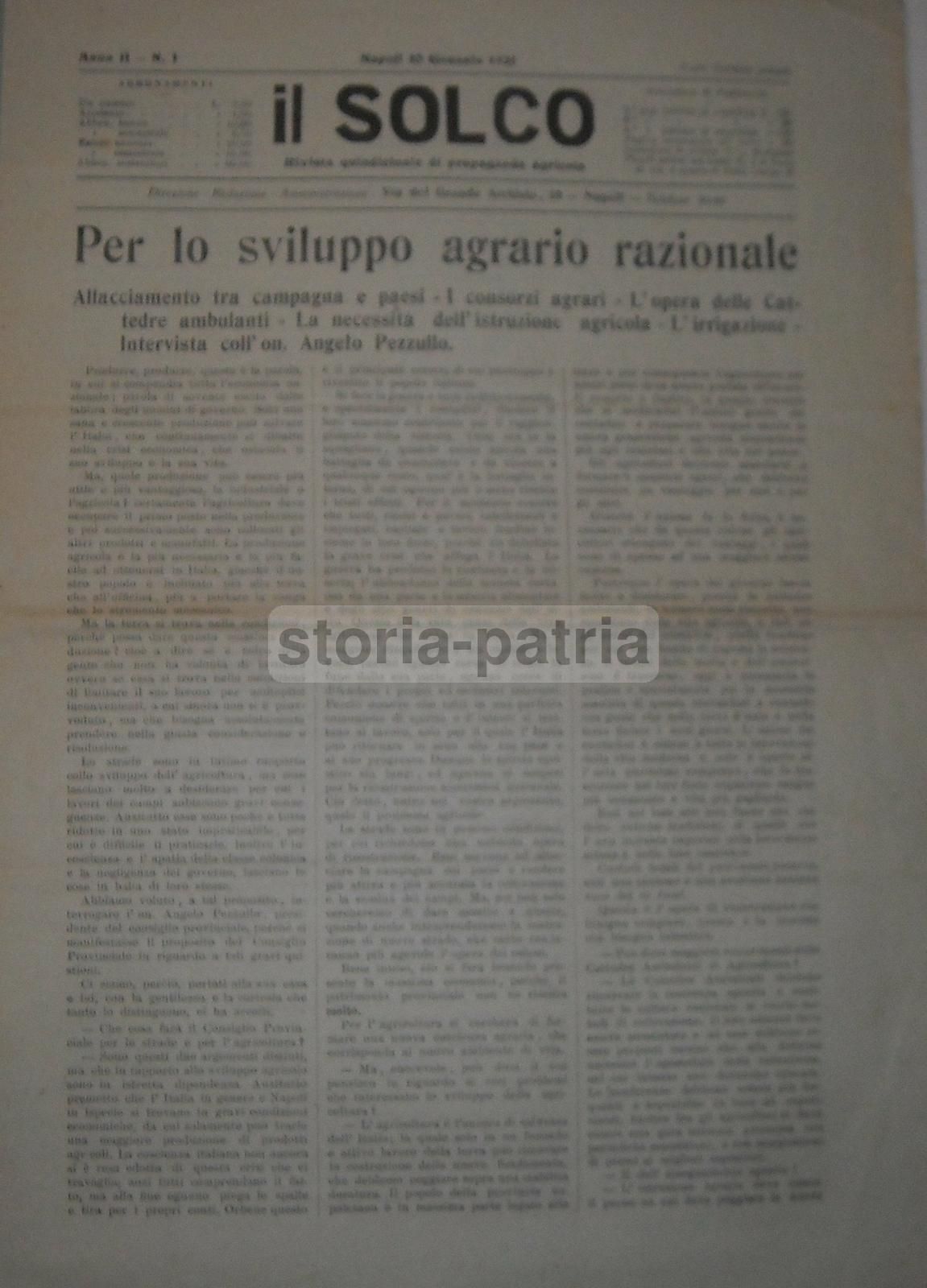 Il Solco 1921: Rivista Di Agricoltura Meridionale, Napoli E Puglia, Illustrata Da La Bella