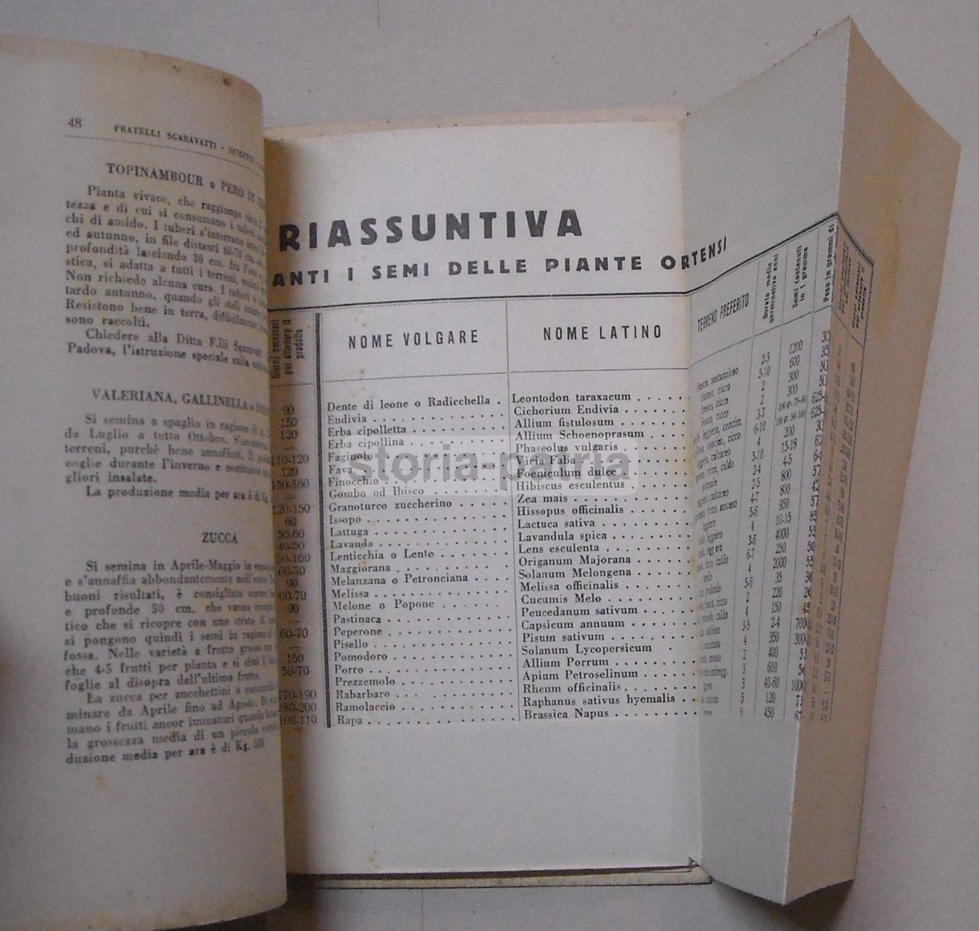 Calendario Dell'Ortolano Sgaravatti 1944 Padova