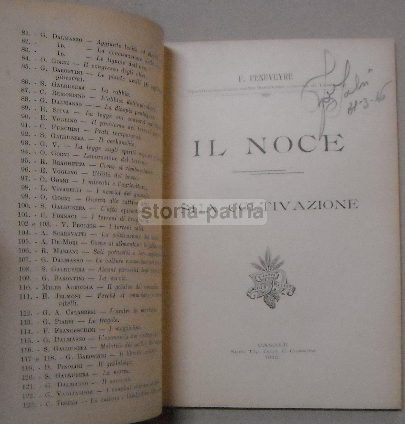 Il Noce Di Peneveyre 1912 Manuale Agricoltura Coltivazione Noce