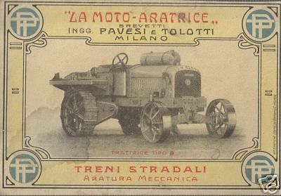 Moto Aratrice Pavesi E Tolotti Milano: Pubblicità d'Epoca