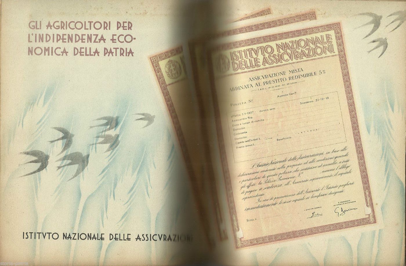 Ina Assicurazioni: Agricoltura E Zootecnia. Roma, Capriotti, Anni '30