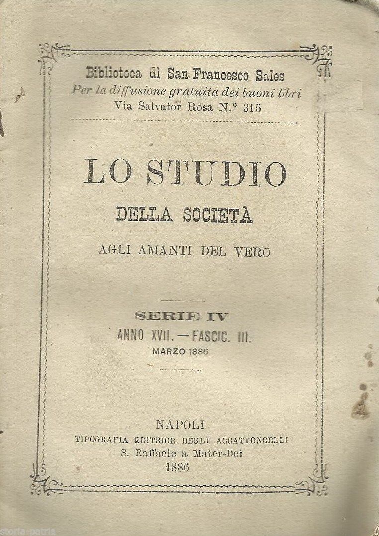 Alimonda, Lo Studio Della Società: Commenti All'Enciclica Di Leone XIII (1886, Napoli)