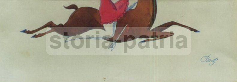 Gio Ponti Diana Cacciatrice Acquarello Originale Firmato Anni '30