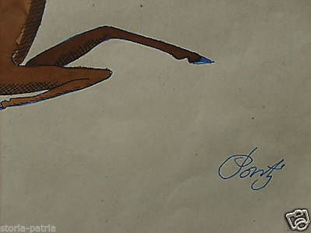 Gio Ponti Diana Cacciatrice Acquarello Originale Firmato Anni '30