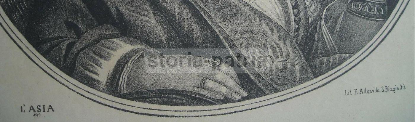Allegoria Dell'Asia, Litografia Napoletana, Stamperia Altavilla, XIX Secolo