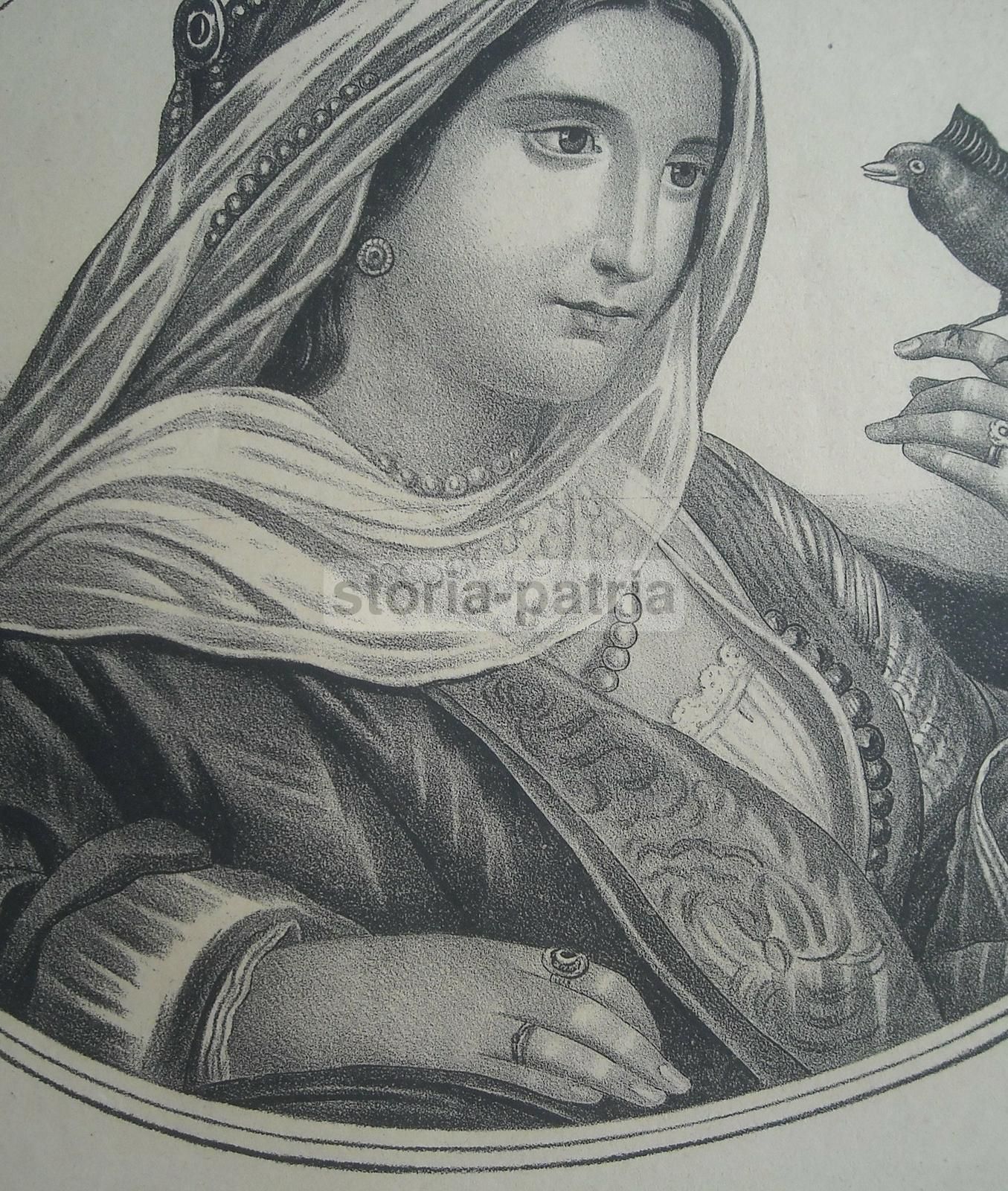 Allegoria Dell'Asia, Litografia Napoletana, Stamperia Altavilla, XIX Secolo
