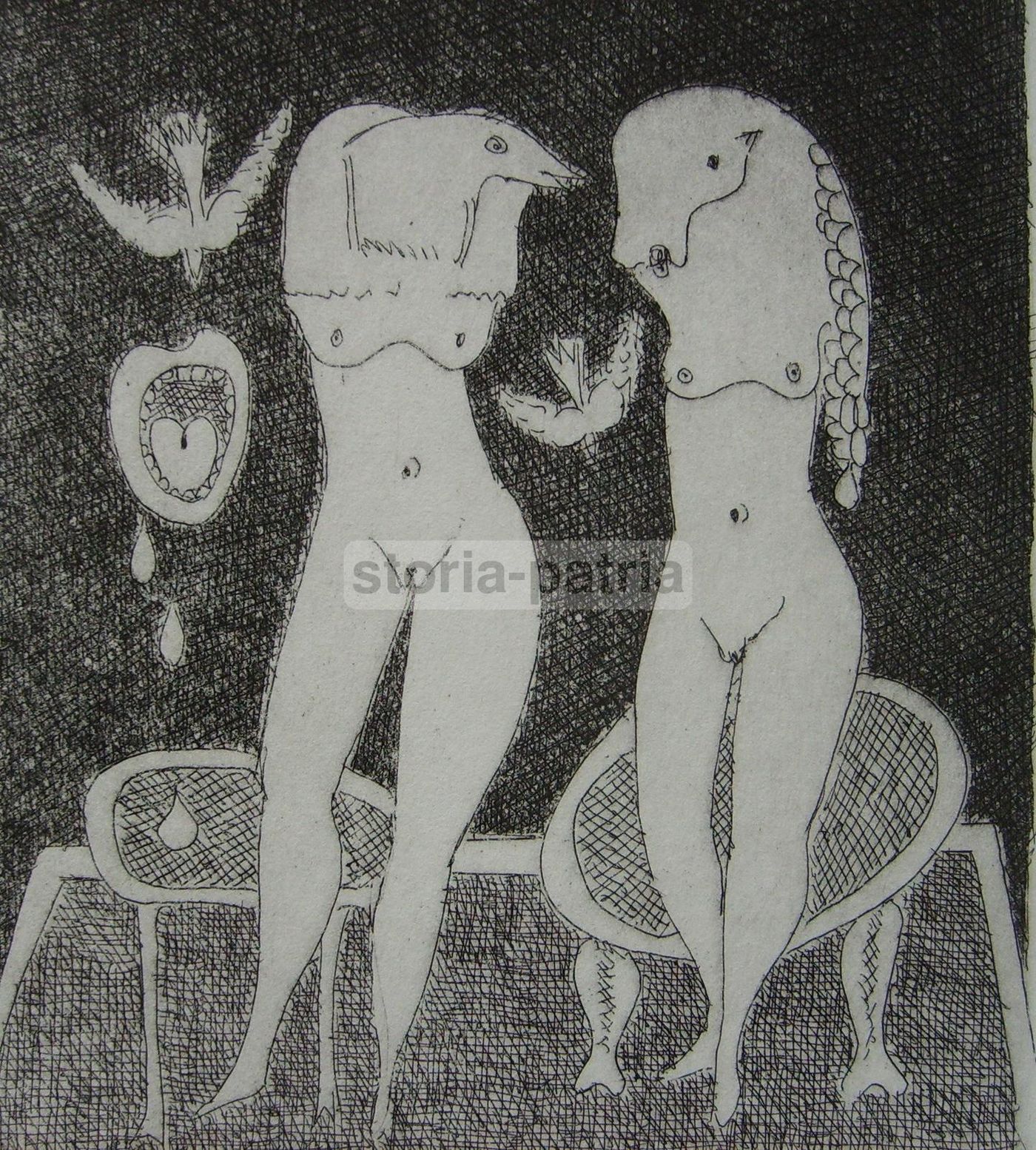 Incisione Acquaforte Originale: Allegoria Mitologica Firmata, Anni '70