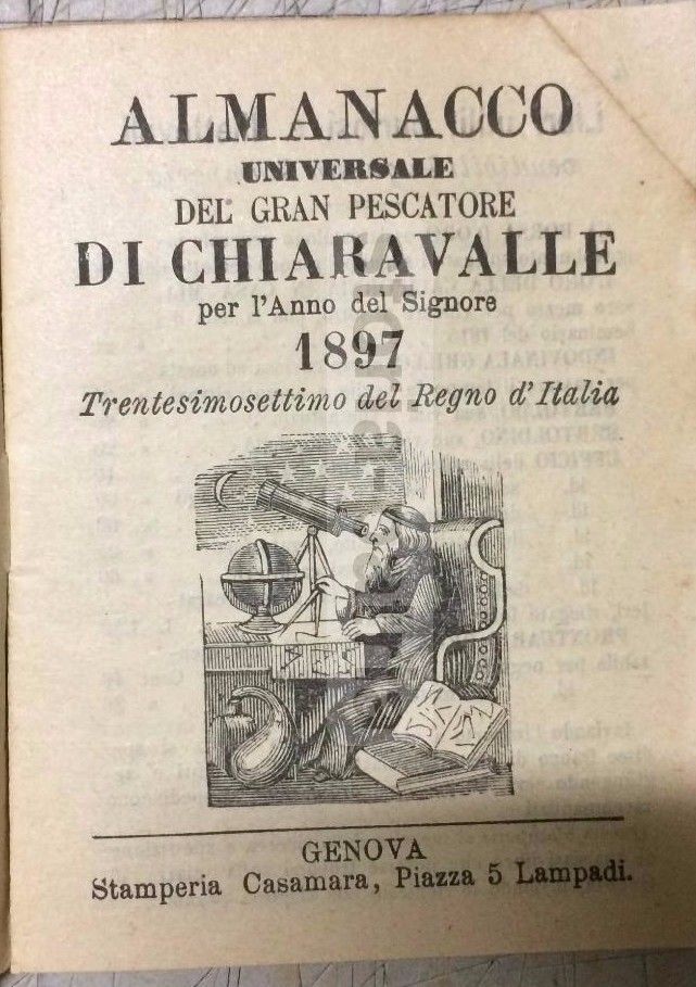 Almanacco Universale Del Gran Pescatore Di Chiaravalle 1897, Genova