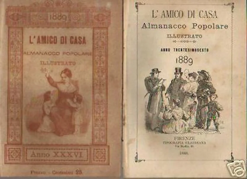 Almanacco Valdesi l'Amico di Casa 1889 Illustrato Claudiana Firenze