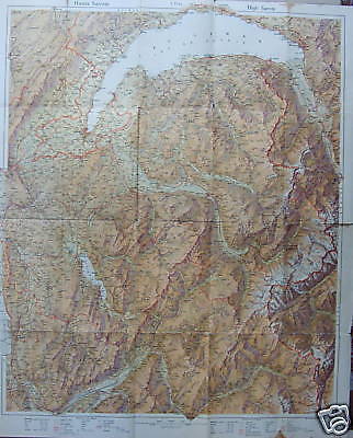 Mappa Antica Dell'Alta Savoia, Svizzera E Alpi   Kümmerly & Frey