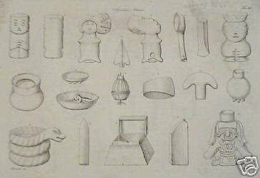 Incisione Originale Dell'America Precolombiana: Maya, Aztechi, Inca (1800)