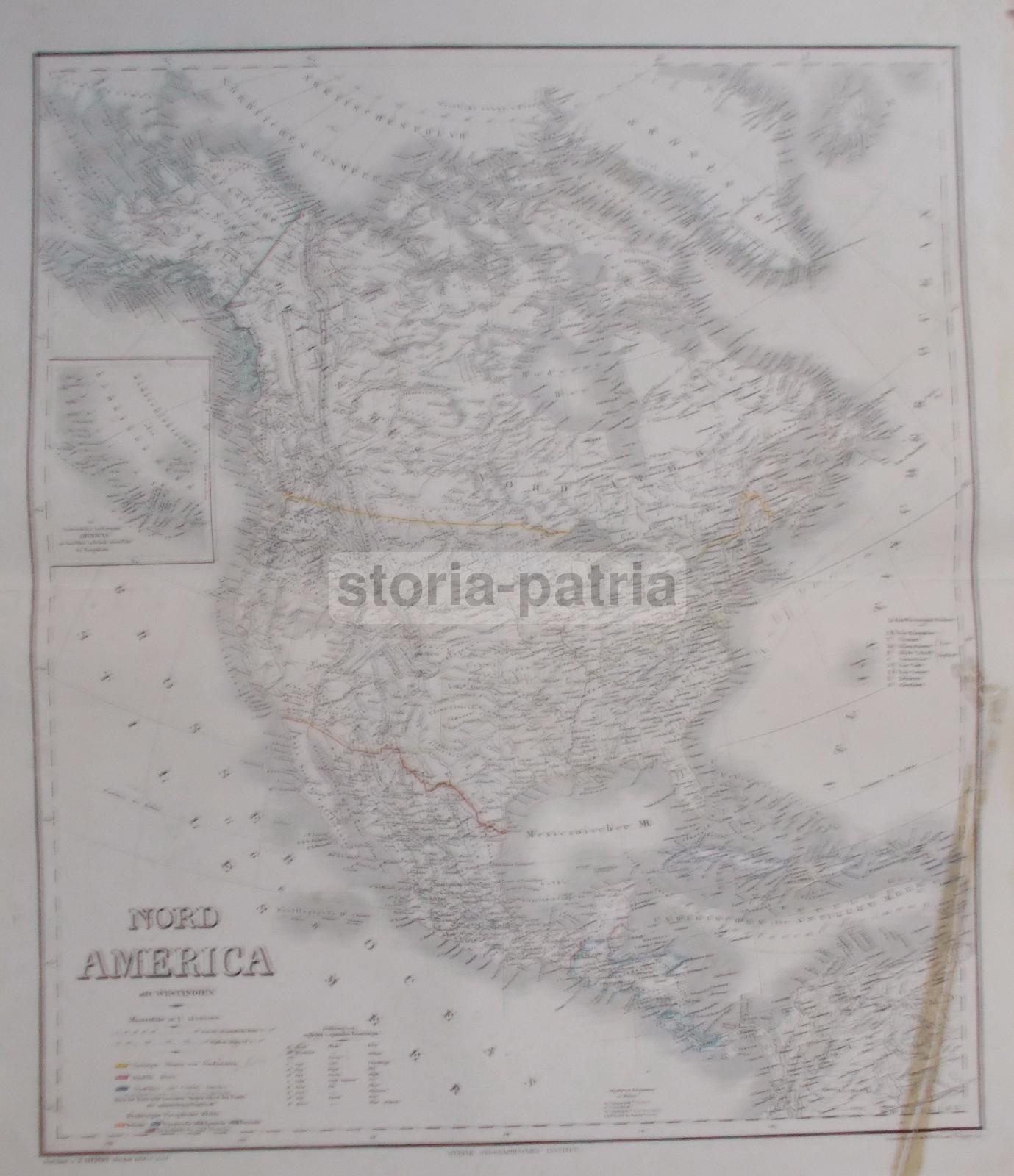 Mappa Antica Dell'America Del Nord, California, Messico E Haiti, 1860 1880