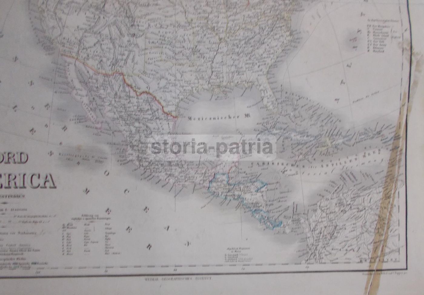 Mappa Antica Dell'America Del Nord, California, Messico E Haiti, 1860 1880