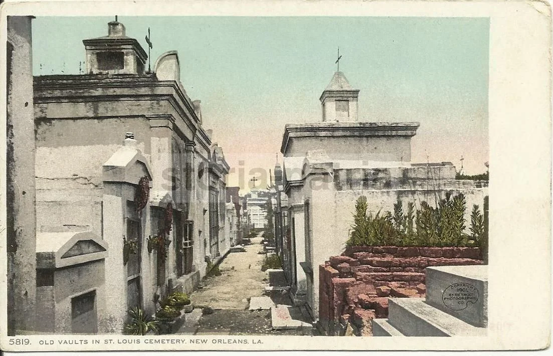 Cartolina Fotografica Cimitero St. Louis New Orleans Anni '20