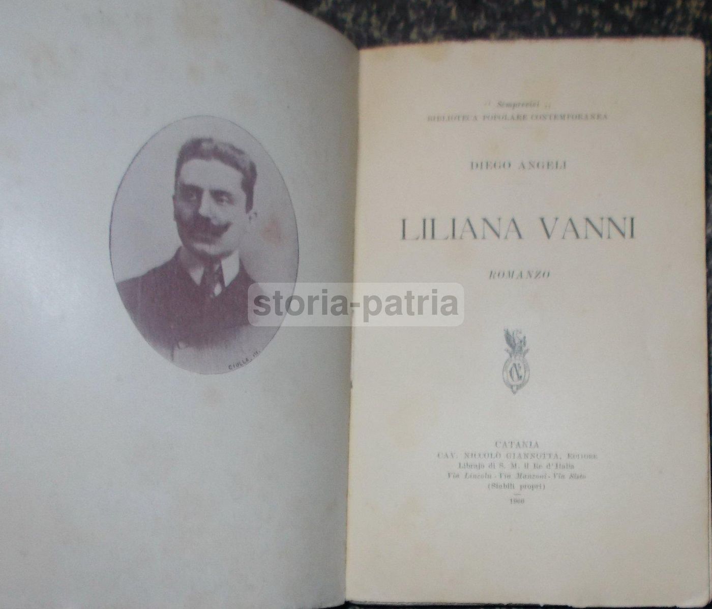 Diego Angeli, Liliana Vanni. Prima Edizione, Giannotta, Catania, 1900