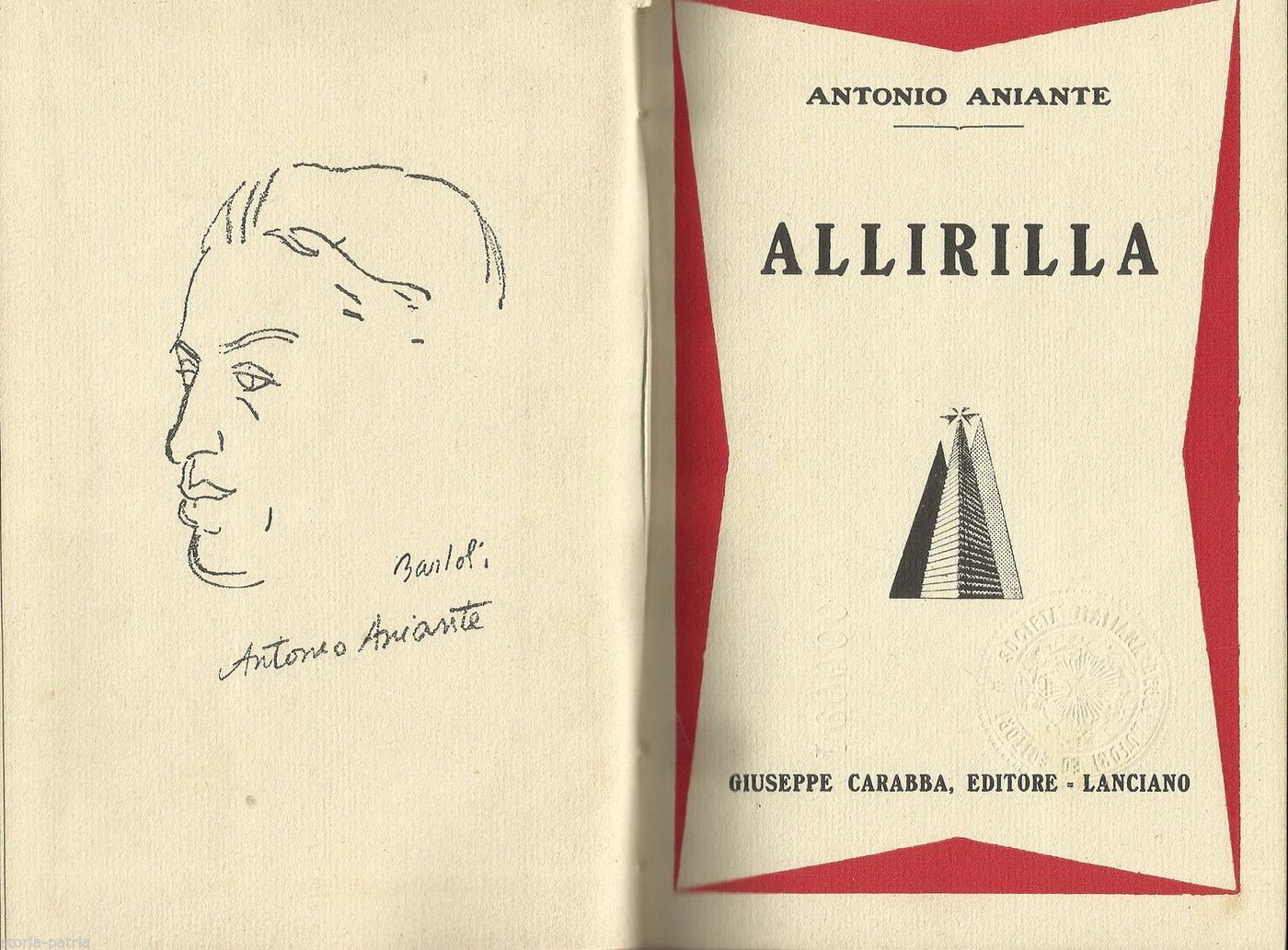 Allirilla Di Antonio Aniante   Prima Edizione Carabba, 1928