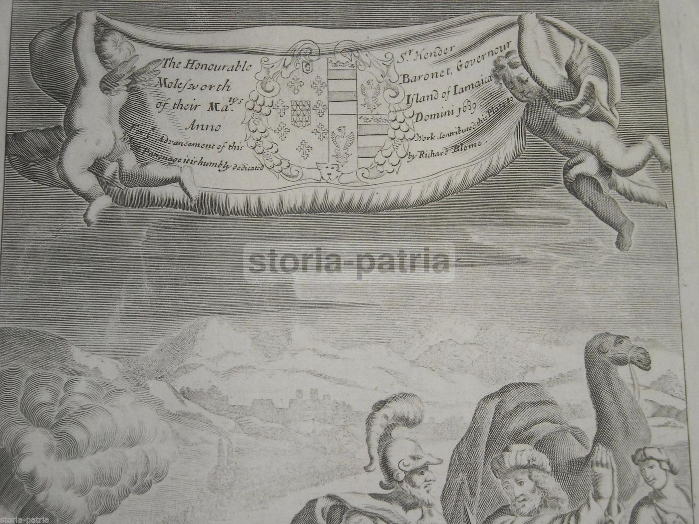 Incisione Antica: Passaggio Del Giordano Degli Israeliti, Van Der Gucht, 1700 Circa