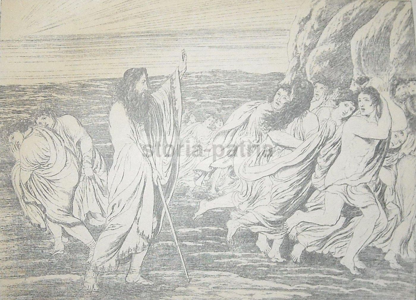 Antica Stampa Cromolitografica Purgatorio Dante Divina Commedia