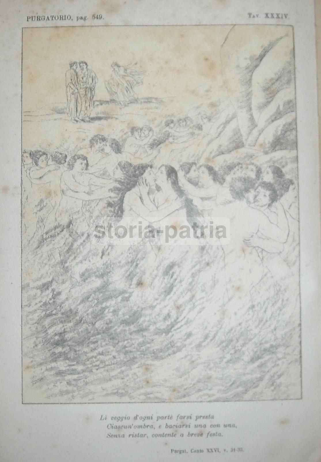 Illustrazione Antica: Purgatorio, Dante Alighieri, Divina Commedia, Anni '20