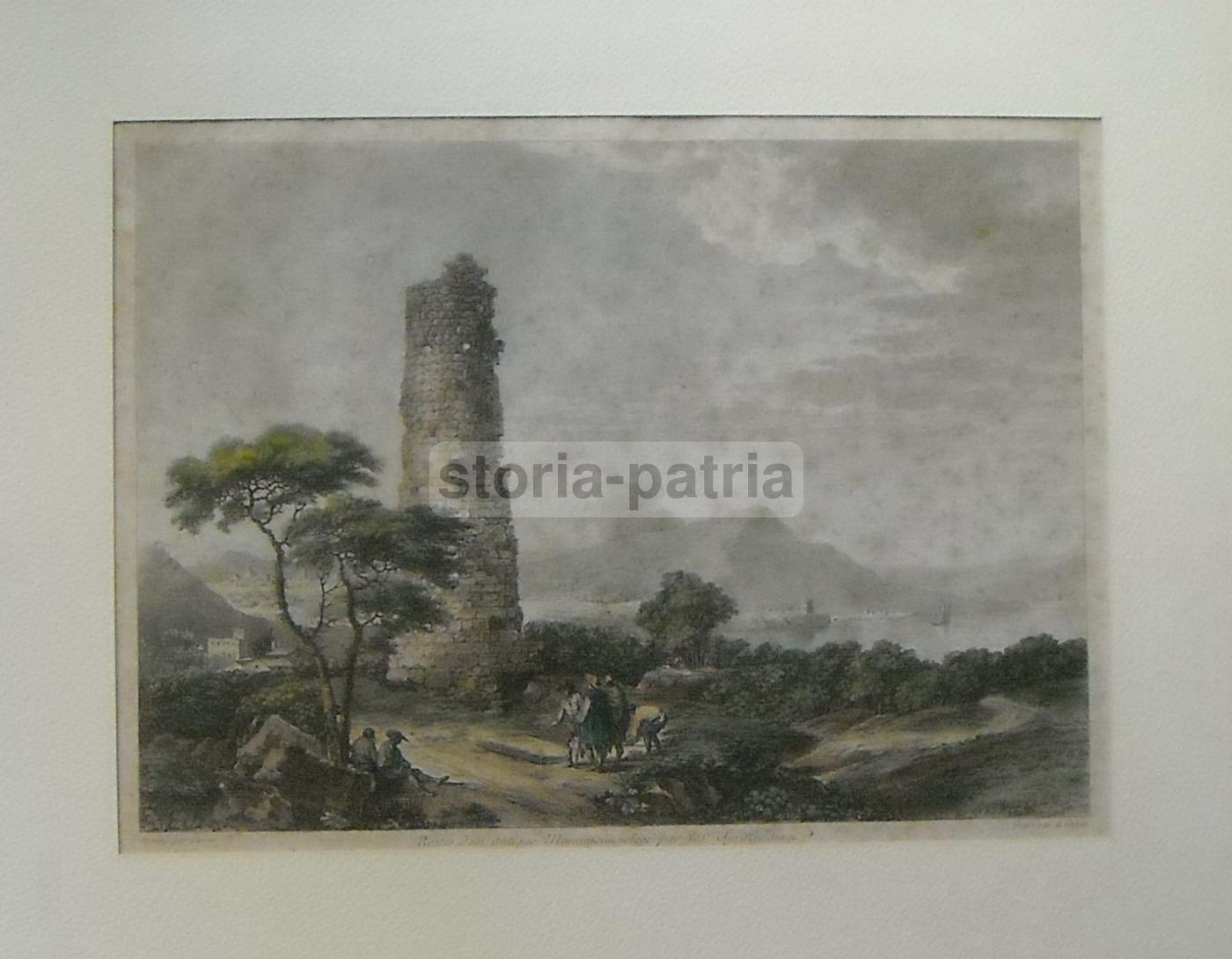 Antica Incisione Colorata Del Monumento Siracusano, De Ghendt, Circa 1820