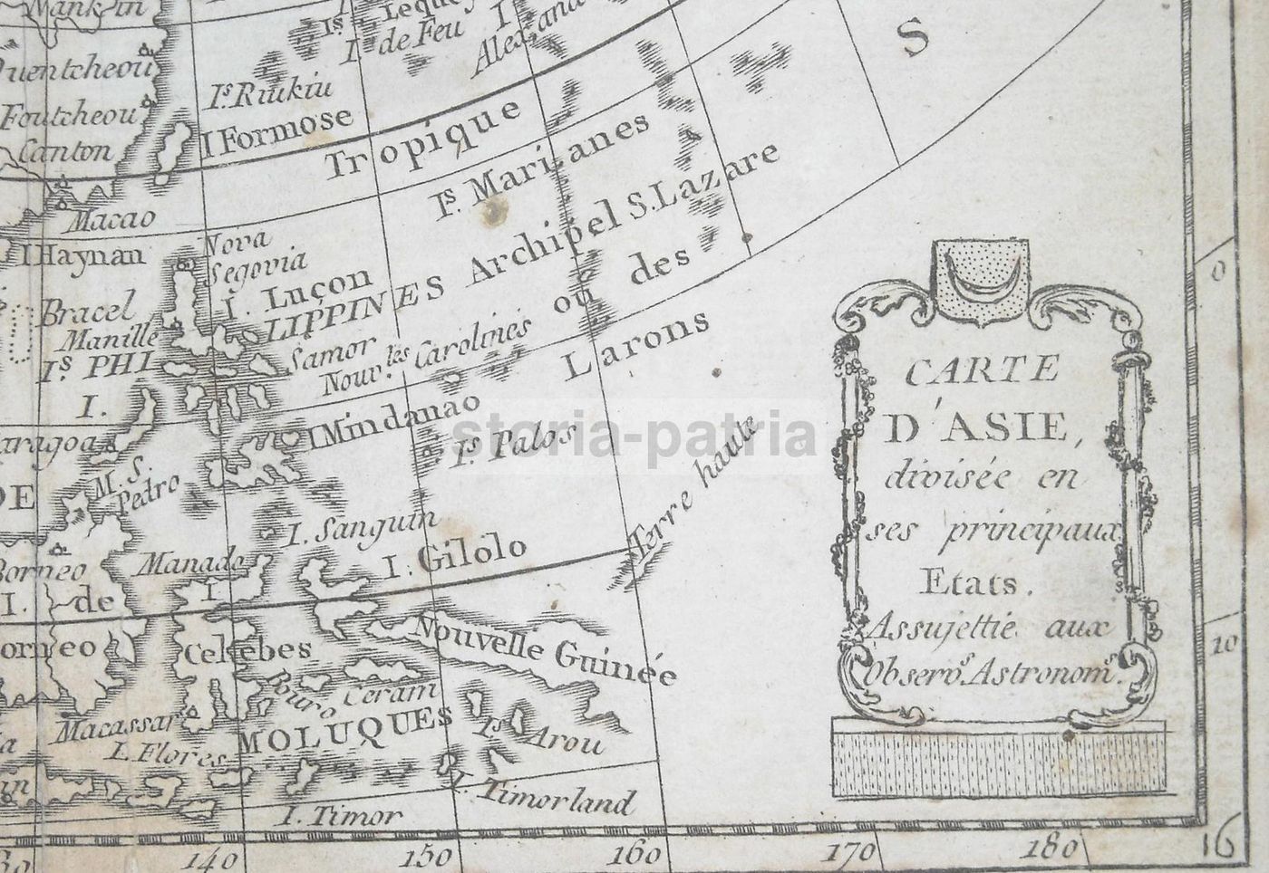 Antica Mappa Asia Cina India Giappone Arabia Russia Sec. XVIII
