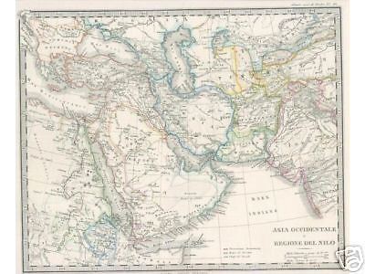 Mappa Antica Dell'Asia Occidentale E Regione Del Nilo, 1869, Stieler Berghaus
