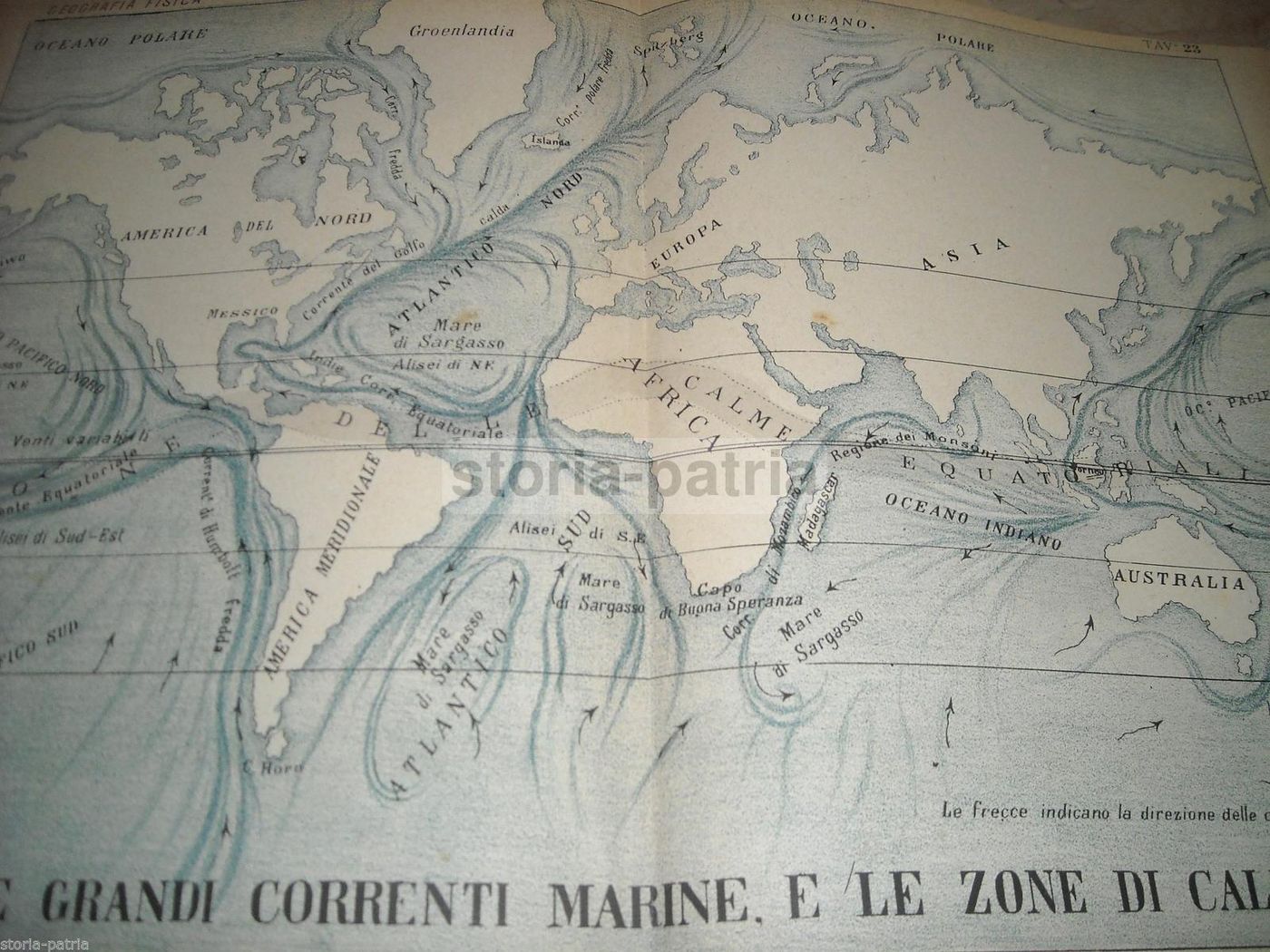 Mappa Antica Delle Correnti Marine E Zone Di Calma Vallardi