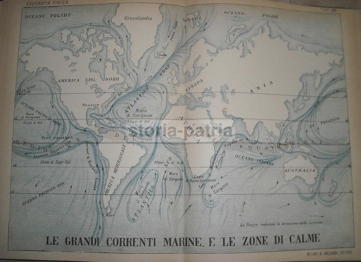 Mappa Antica Delle Correnti Marine E Zone Di Calma Vallardi