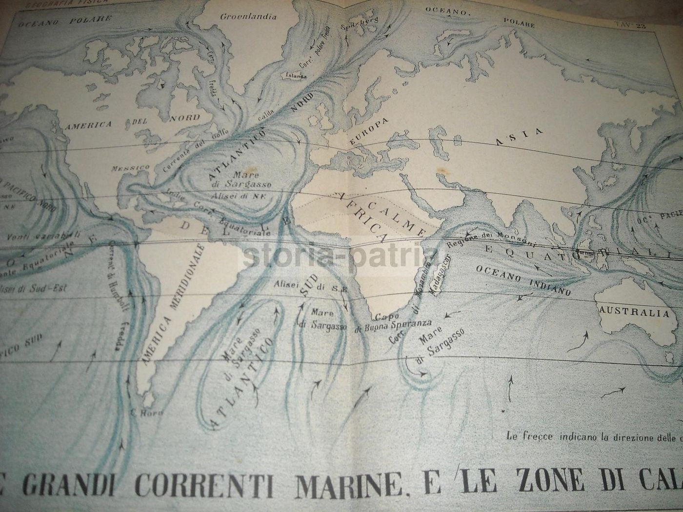 Mappa Antica Delle Correnti Marine E Zone Di Calma Vallardi