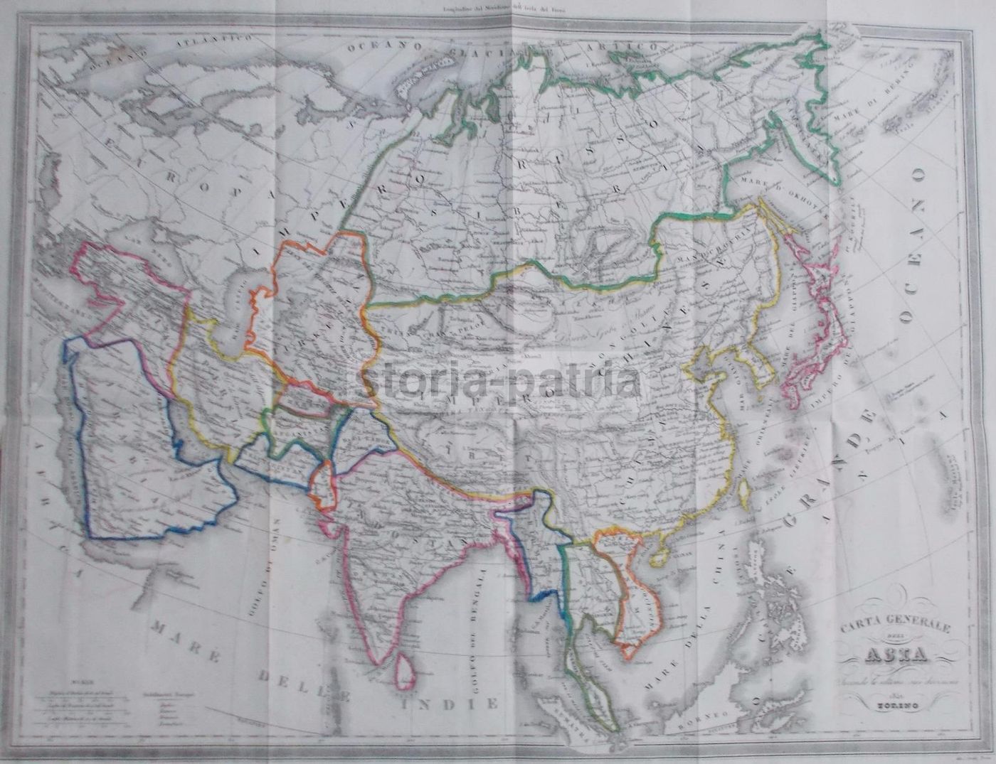 Mappa Antica Dell'Asia, 1851, Cesare Maggi